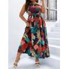 image:imageFloerns Womens Plus Size Boho Sleeveless Halter Neck Tie Back A Line Long DressBlack Multi
