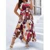 image:imageFloerns Womens Plus Size Boho Sleeveless Halter Neck Tie Back A Line Long DressBrown Tropical