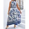 image:imageFloerns Womens Plus Size Boho Sleeveless Halter Neck Tie Back A Line Long DressLight Blue