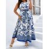 image:imageFloerns Womens Plus Size Boho Sleeveless Halter Neck Tie Back A Line Long DressLight Blue