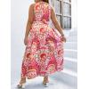 image:imageFloerns Womens Plus Size Boho Sleeveless Halter Neck Tie Back A Line Long DressLight Pink