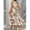 image:imageFloerns Womens Plus Size Boho Sleeveless Halter Neck Tie Back A Line Long DressMulti Apricot