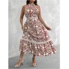 image:imageFloerns Womens Plus Size Boho Sleeveless Halter Neck Tie Back A Line Long DressRed