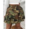 image:imageFloerns Womens Plus Size Camo Print Skirt Elastic Waist Pleated Hem Short SkirtArmy Green