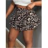 image:imageFloerns Womens Plus Size Cheetah Print Mini Shorts High Waisted Bubble Hem SkortsBrown and Black