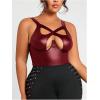image:imageFloerns Womens Plus Size Cut Out Leather Camisole Top Sleeveless Club Party Going Out Cami TopBurgundy