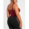 image:imageFloerns Womens Plus Size Cut Out Leather Camisole Top Sleeveless Club Party Going Out Cami TopBurgundy