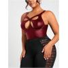 image:imageFloerns Womens Plus Size Cut Out Leather Camisole Top Sleeveless Club Party Going Out Cami TopBurgundy