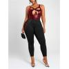 image:imageFloerns Womens Plus Size Cut Out Leather Camisole Top Sleeveless Club Party Going Out Cami TopBurgundy