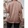 image:imageFloerns Womens Plus Size Dolman Short Sleeve Round Neck Satin Blouse TopChampagne