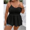 image:imageFloerns Womens Plus Size Eyelet Embroidery Sleeveless Boho Peplum Cami TopBlack