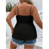 image:imageFloerns Womens Plus Size Eyelet Embroidery Sleeveless Boho Peplum Cami TopBlack