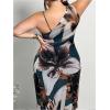 image:imageFloerns Womens Plus Size Graduation Dress One Shoulder Mesh Sleeveless Prom Maxi DressesDark Blue