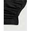 image:imageFloerns Womens Plus Size Leopard Print Sleeveless Crop Tank Tops Ruched Halter TopsBlack