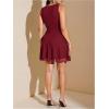 image:imageFloerns Womens Plus Size Mesh Tank Dress Crew Neck Sleeveless Dressy Casual Mini DressesBurgundy