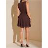 image:imageFloerns Womens Plus Size Mesh Tank Dress Crew Neck Sleeveless Dressy Casual Mini DressesCoffee Brown