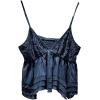 image:imageFloerns Womens Plus Size Ruffle Peplum Tops Spaghetti Strap V Neck Smocked Cami TopDark Blue