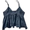 image:imageFloerns Womens Plus Size Ruffle Peplum Tops Spaghetti Strap V Neck Smocked Cami TopDark Blue