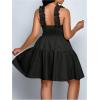 image:imageFloerns Womens Plus Size Ruffle Straps V Neck Smocked Dress Tiered A Line DressesBlack