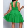 image:imageFloerns Womens Plus Size Ruffle Straps V Neck Smocked Dress Tiered A Line DressesGreen