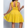 image:imageFloerns Womens Plus Size Ruffle Straps V Neck Smocked Dress Tiered A Line DressesYellow