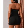 image:imageFloerns Womens Plus Size Sleeveless Halter Mini Dress Country Concert Going Out DressesBlack