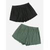 image:imageFloerns Womens Plus Size Solid Pajama Shorts 2 Pack Soft Lounge Sleep ShortsBlack Dark Green
