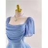 image:imageFloerns Womens Plus Size Square Neck Ruched Blouses Short Sleeve Flared Casual Peplum TopsDusty Blue