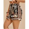 image:imageFloerns Womens Plus Size Summer Skorts Floral Wrap Tie Side Wide Leg Boho Skirt ShortsBlack Multi