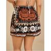 image:imageFloerns Womens Plus Size Summer Skorts Floral Wrap Tie Side Wide Leg Boho Skirt ShortsBlack Multi