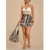 image:imageFloerns Womens Plus Size Summer Skorts Floral Wrap Tie Side Wide Leg Boho Skirt ShortsBlack Multi