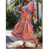 image:imageFloerns Womens Plus Size Tribal Print Dolman Sleeve Slit Summer Maxi A Line DressOrange