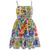 image:imageFloerns Womens Plus Size Floral Print Tie Front Ruffle Hem Cami Summer DressWhite Multi