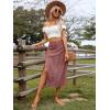image:imageFloerns Womens Boho Floral High Waist Split A Line Midi SkirtRed Floral