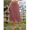 image:imageFloerns Womens Boho Floral High Waist Split A Line Midi SkirtRed Floral