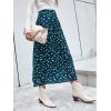 image:imageFloerns Womens Boho Floral High Waist Split A Line Midi SkirtTeal Blue