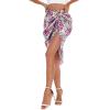 image:imageFloerns Womens Boho Floral Print Split Thigh Satin Ruched Midi SkirtPurple Multi