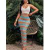 image:imageFloerns Womens Boho Print Maxi Skirt Summer High Waisted Bodycon Beach Vacation SkirtsMulticolor