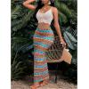 image:imageFloerns Womens Boho Print Maxi Skirt Summer High Waisted Bodycon Beach Vacation SkirtsMulticolor