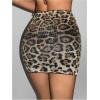 image:imageFloerns Womens Contrast Sequin Cheetah Skirts Club Party Bodycon Mini SkirtBeige