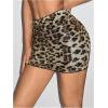 image:imageFloerns Womens Contrast Sequin Cheetah Skirts Club Party Bodycon Mini SkirtBeige