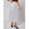 image:imageFloerns Womens Elegant Polka Dots Low Rise Maxi Skirts Satin Silk Vintage Flowy SkirtsWhite