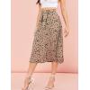 image:imageFloerns Womens Floral Print Boho Elastic Waist Scarf Print Pleated Midi SkirtBrown Dots