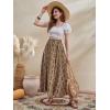 image:imageFloerns Womens Floral Print Boho Elastic Waist Scarf Print Pleated Midi SkirtBrown Geo