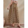 image:imageFloerns Womens Floral Print Boho Elastic Waist Scarf Print Pleated Midi SkirtBrown Geo