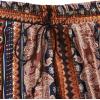 image:imageFloerns Womens Floral Print Boho Elastic Waist Scarf Print Pleated Midi SkirtMulti Scarf