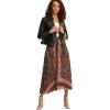 image:imageFloerns Womens Floral Print Boho Elastic Waist Scarf Print Pleated Midi SkirtMulti Scarf