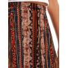 image:imageFloerns Womens Floral Print Boho Elastic Waist Scarf Print Pleated Midi SkirtMulti Scarf