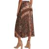 image:imageFloerns Womens Floral Print Boho Elastic Waist Scarf Print Pleated Midi SkirtMulti Scarf