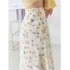 image:imageFloerns Womens Floral Print High Waisted Skirt Holiday Casual A Line Long SkirtsBeige Multi